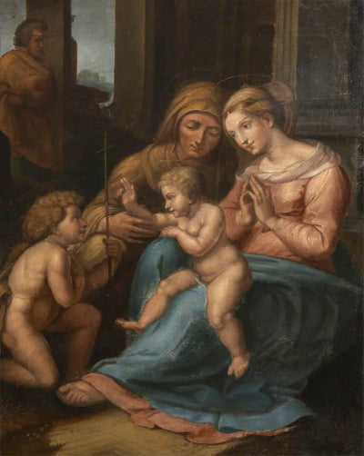 Reproduction du tableau « Vierge à l'Enfant avec Jean-Baptiste - Raphaël Sanzio » par Alpha Reproduction en peinture à l’huile