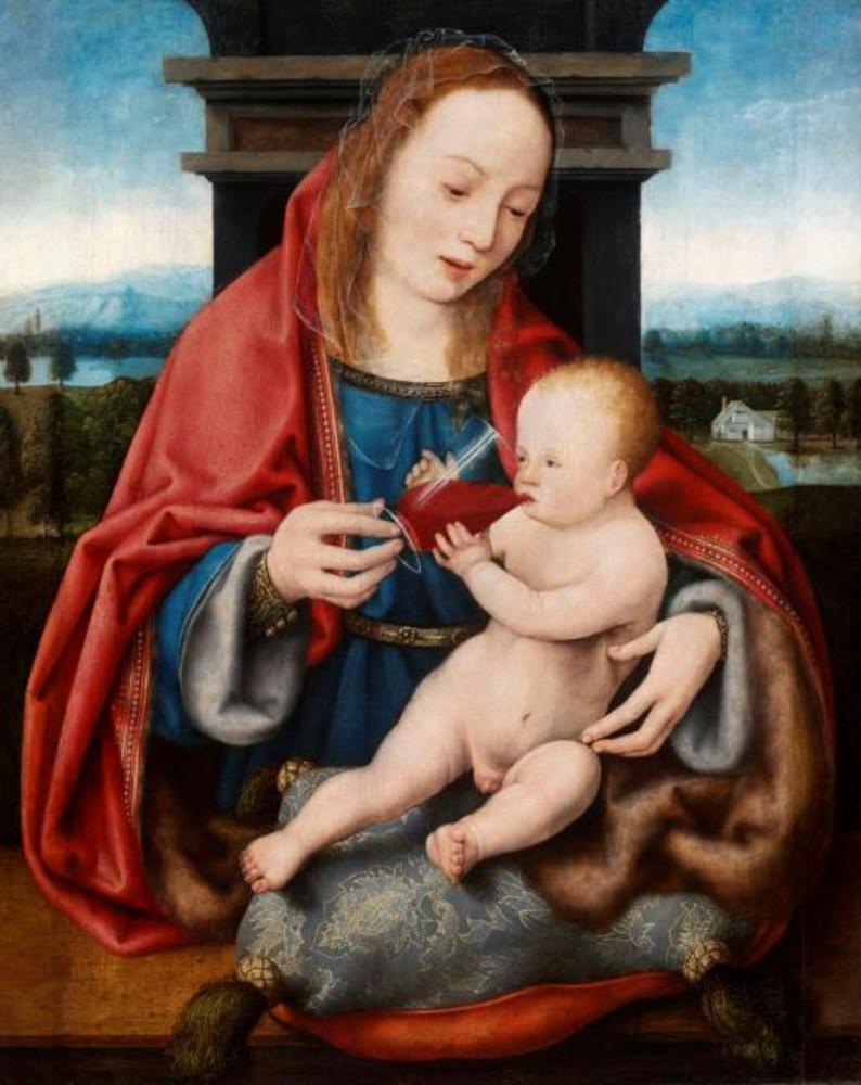Дева с Младенцем с вином - Joos van Cleve