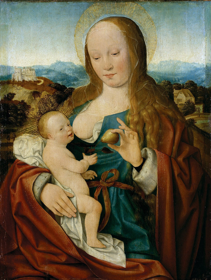 Дева Мария с Младенцем и грушей - Joos van Cleve