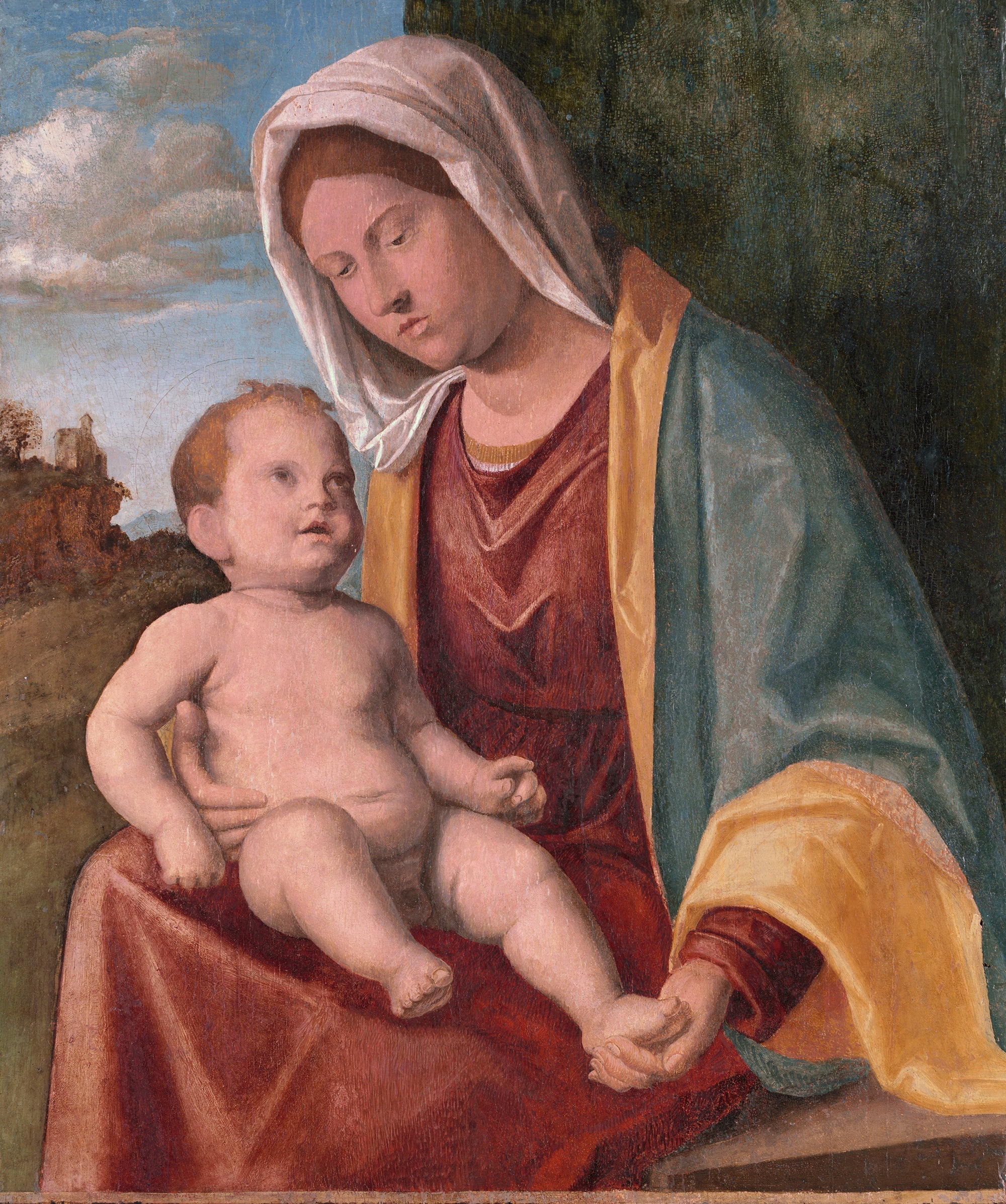 Vierge à l’Enfant devant un paysage drapé - Cima da Conegliano - Alpha Reproduction