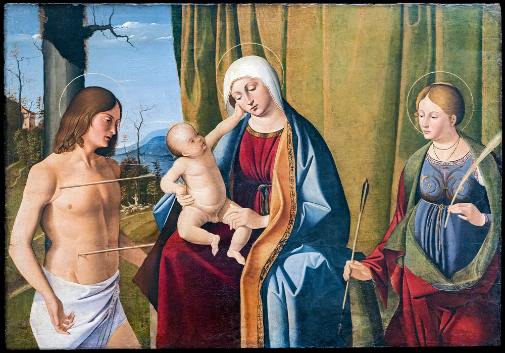 Vierge à l’Enfant entre saint Sébastien et sainte Ursule - Marco Basaiti - Alpha Reproduction
