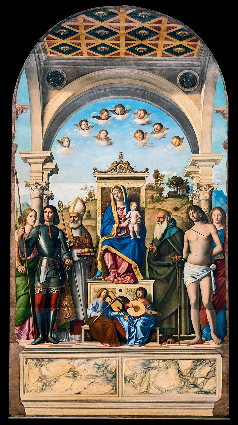 Дева и Младенец, коронованные с святыми - Cima da Conegliano