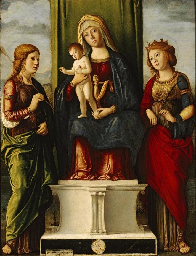 Vierge à l’Enfant trônant avec deux vierges martyres - Cima da Conegliano - Alpha Reproduction