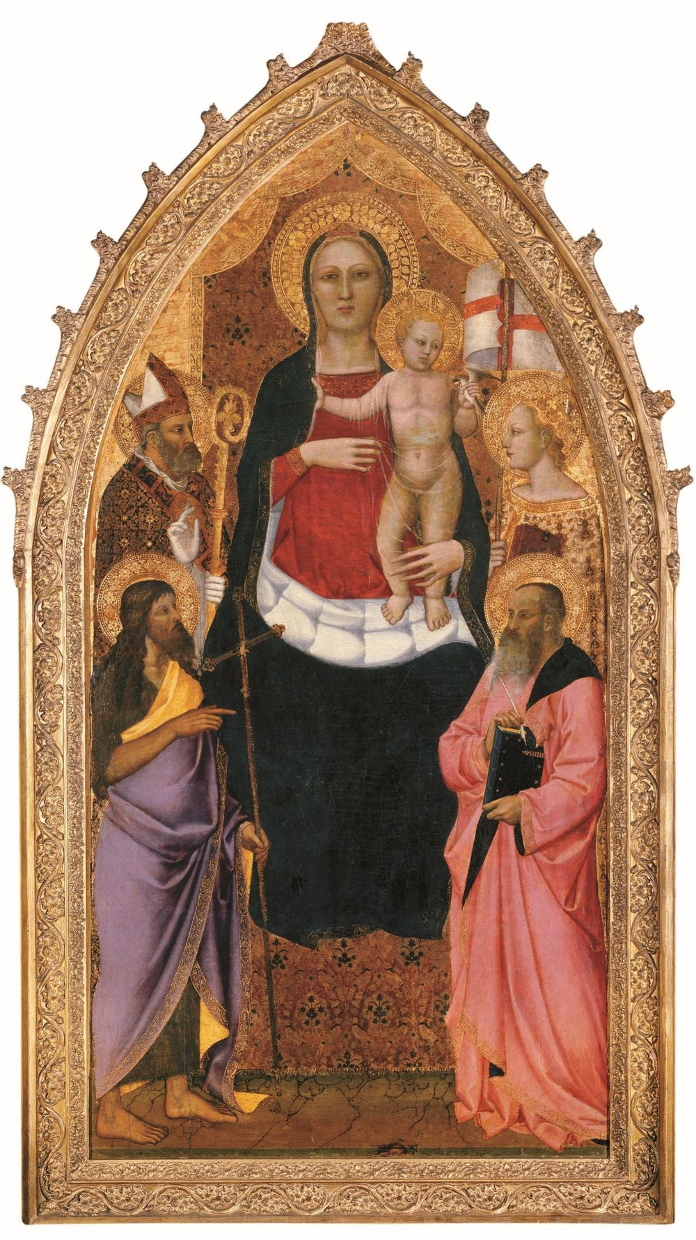 Vierge à l’Enfant trônant avec les saints Zénobe Jean-Baptiste Reparata et Jean l’Évangéliste - Nardo di Cione - Alpha