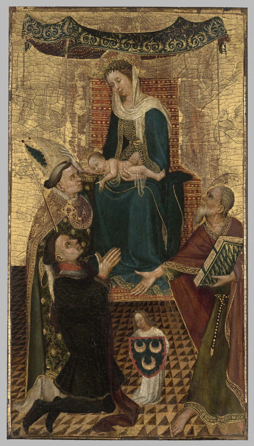 La Vierge à l'Enfant entourée de saints et d'un donateur - Artiste inconnu
