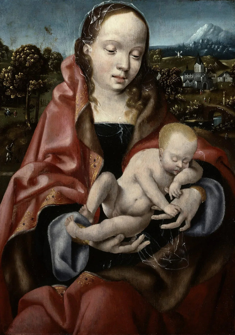 Дева и спящий Иисус — Joos van Cleve