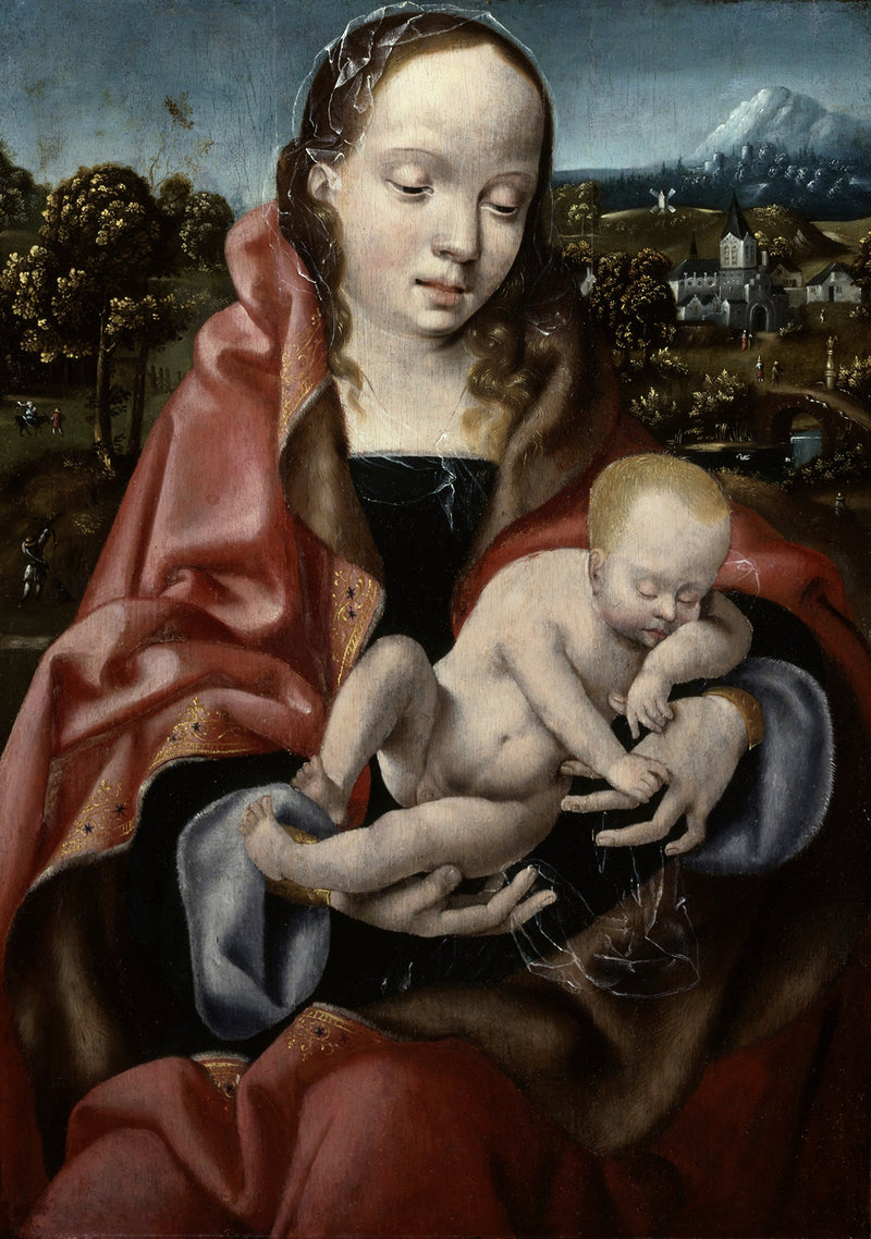 Дева и спящий Иисус — Joos van Cleve
