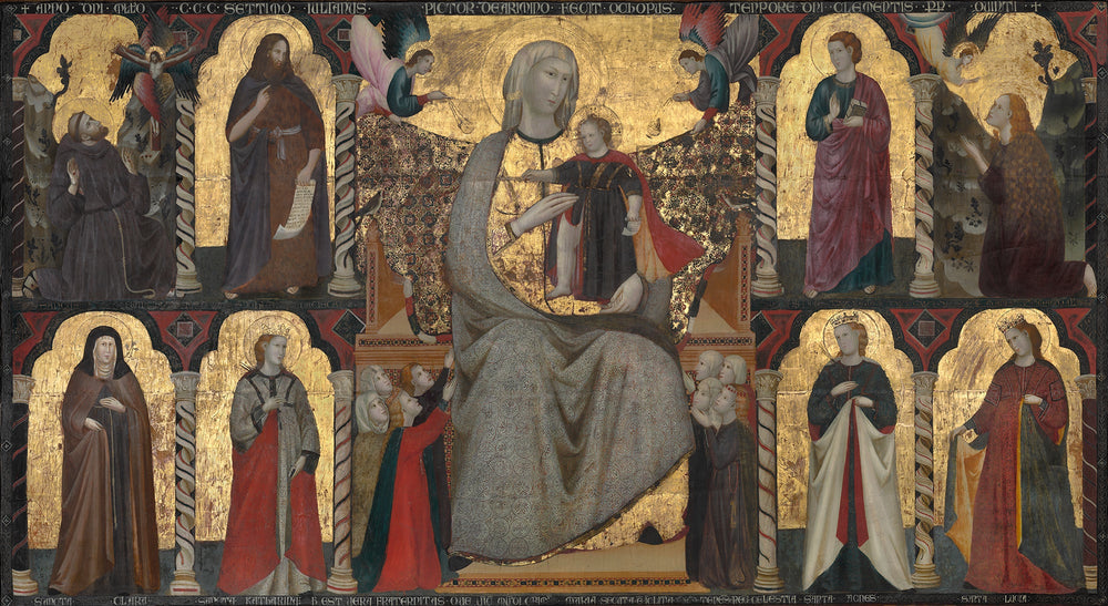 Vierge et Enfant trônant avec des saints - Giuliano da Rimini - Alpha Reproduction