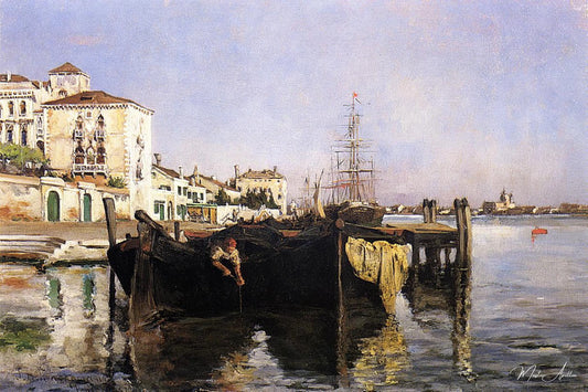 View of Venice - John Henry Twachtman - Reproductions de tableaux et peintures haut de gamme