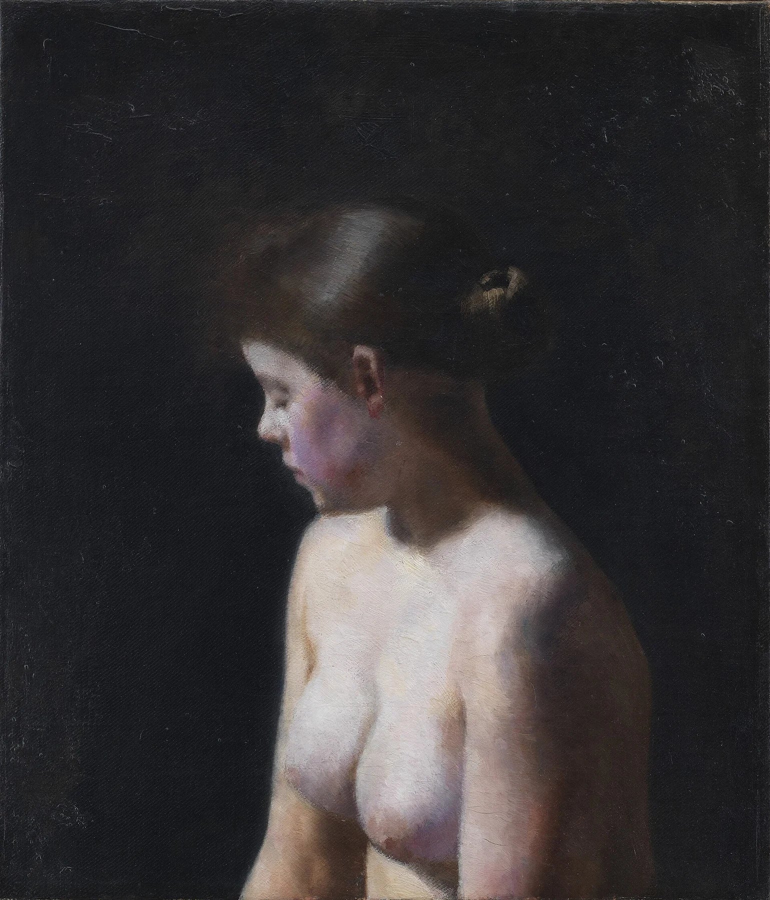 Modèle féminin nu, peinture de Vilhelm Hammershøi