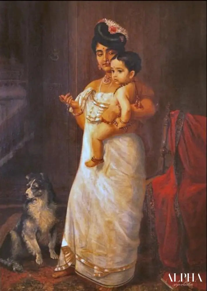 Voilà Papa qui arrive - Ravi Varmâ - Reproductions de tableaux et peintures haut de gamme