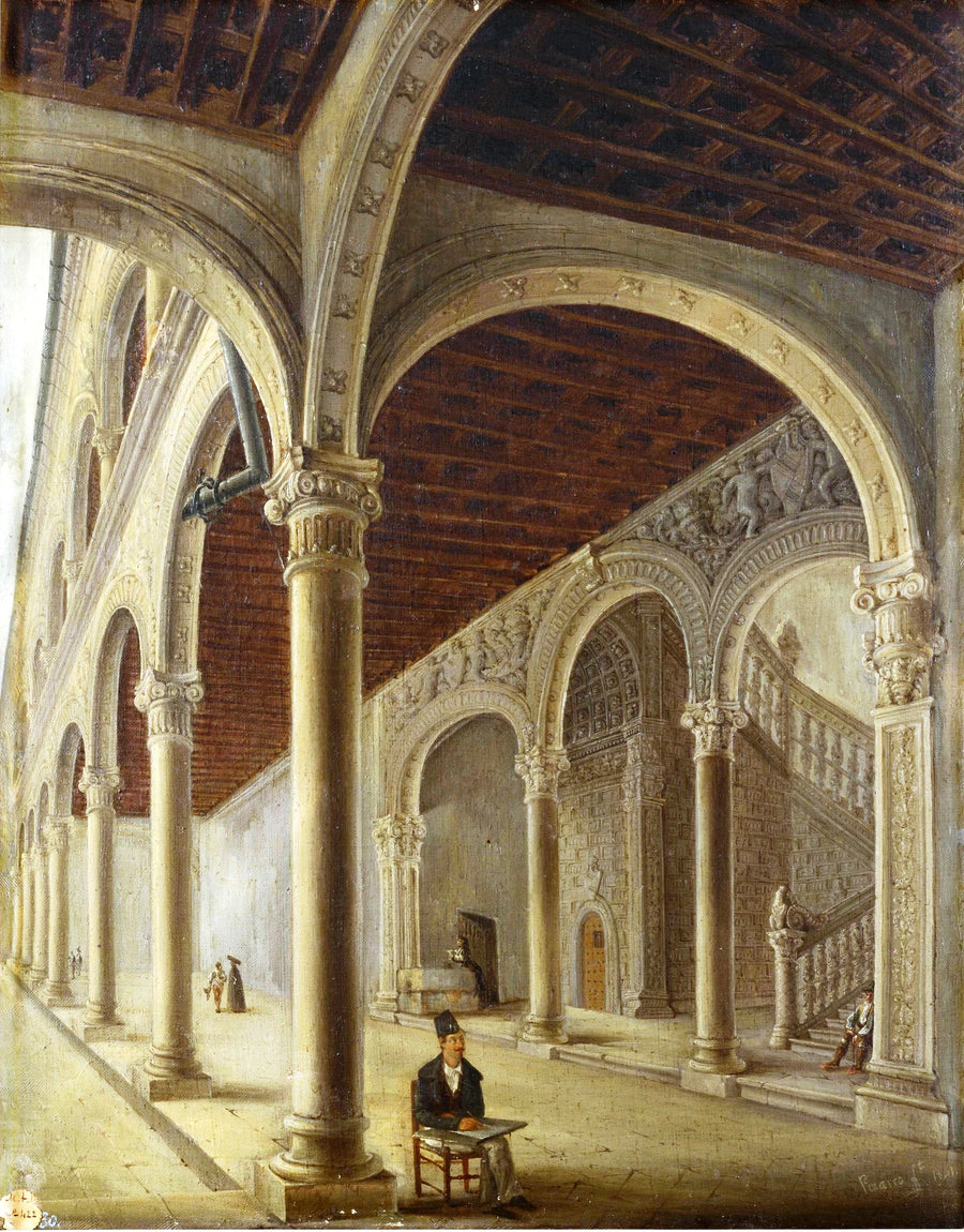 Une vue du cloître de Tolède inclusa - Cecilio Pizarro