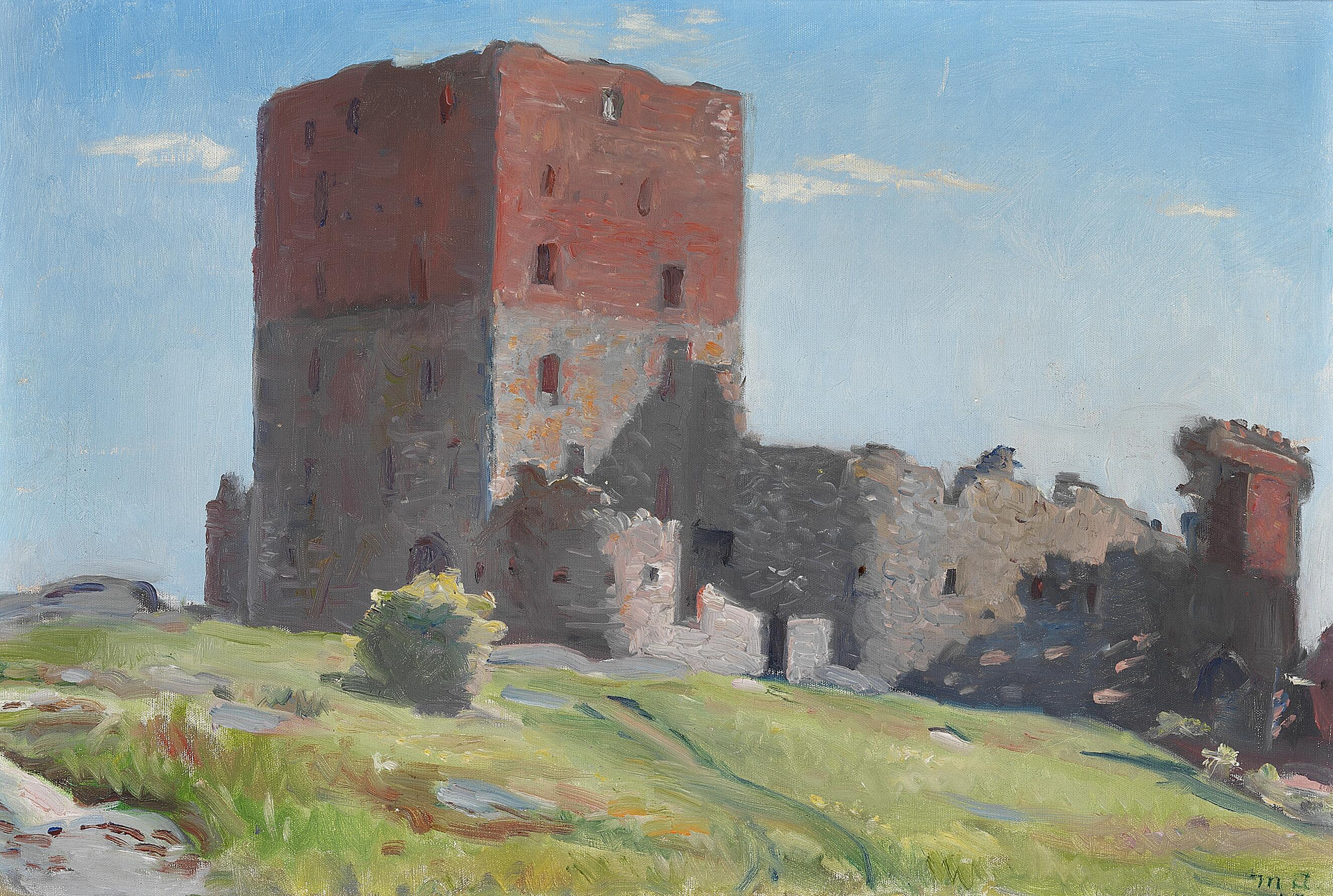 Vue de Hammershus. - Michael Peter Ancher image 1 copie de tableau peinte à la main