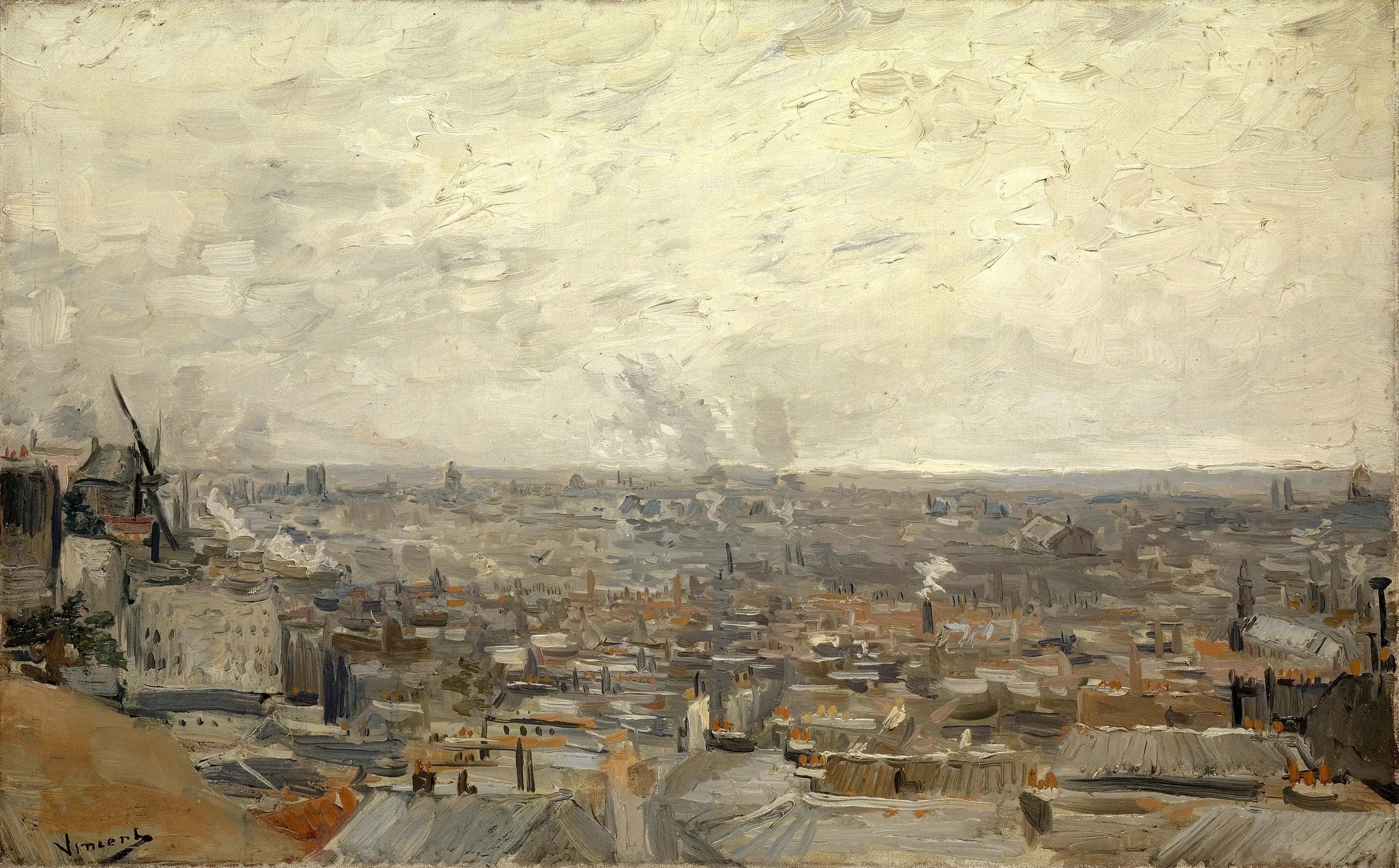 Reproduction du tableau « Vue de Paris, prix depuis Montmartre - Vincent van Gogh » par Alpha Reproduction en peinture à l’huile