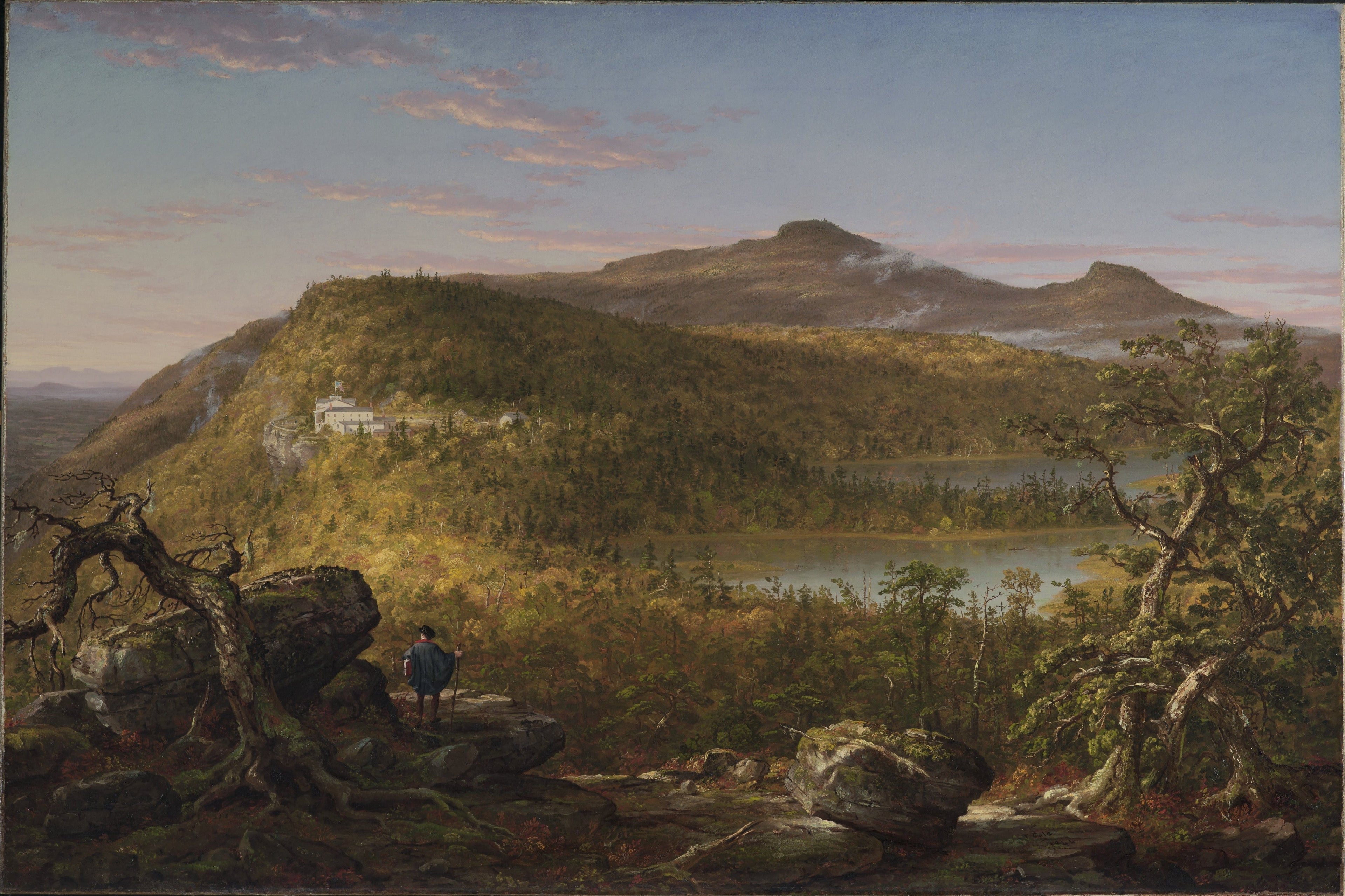 Vue des deux lacs et de Mountain House montagnes Catskill matin - Thomas Cole - Alpha Reproduction