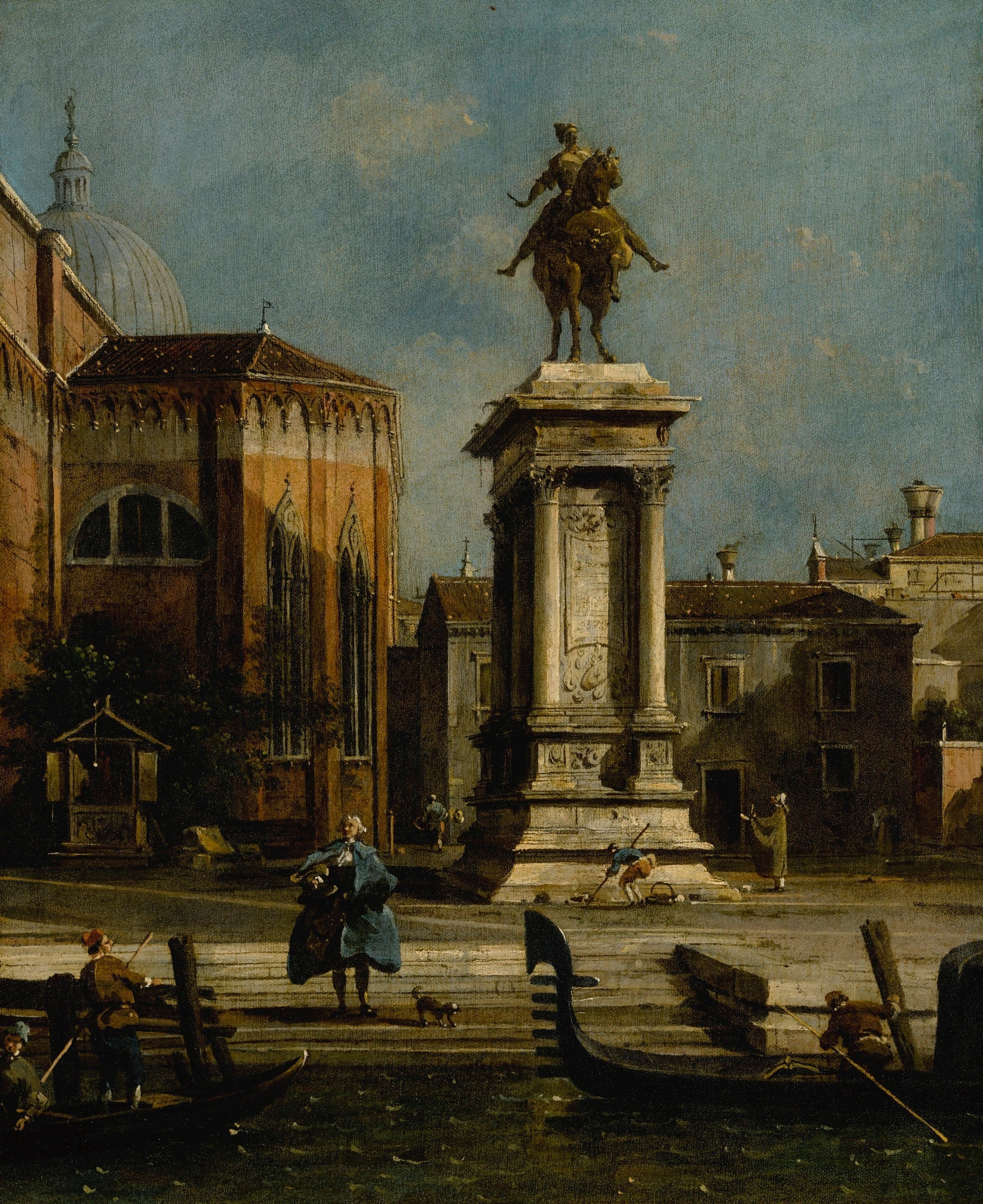 Vue des Santi Giovanni e Paolo et de la statue équestre de Bartolomeo Colleoni - Canaletto - Alpha Reproduction