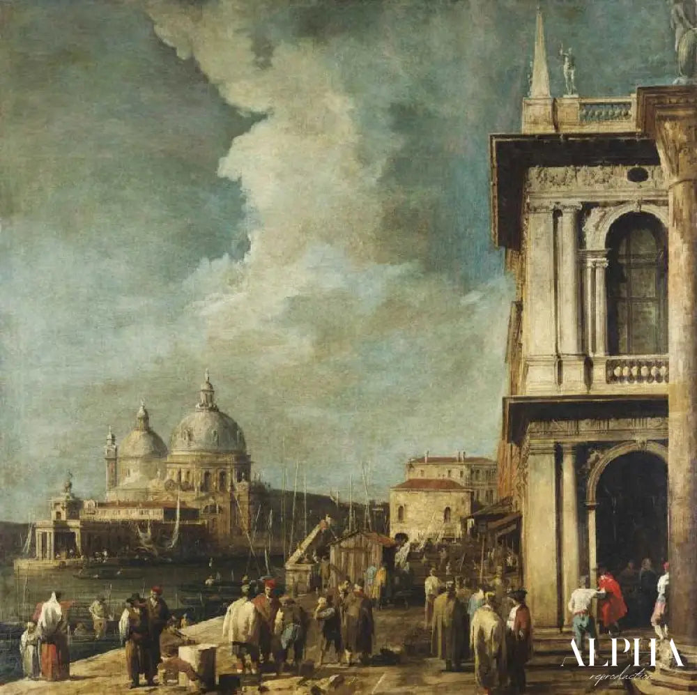 Vue du Piazetta à Venise sur les grand Canal et Sta.Marie della Salute - Giovanni Antonio Canal - Reproductions de tableaux et peintures haut de gamme