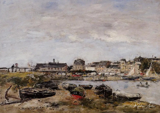 Vue du port, Trouville - Eugène Boudin - Reproductions de tableaux et peintures haut de gamme