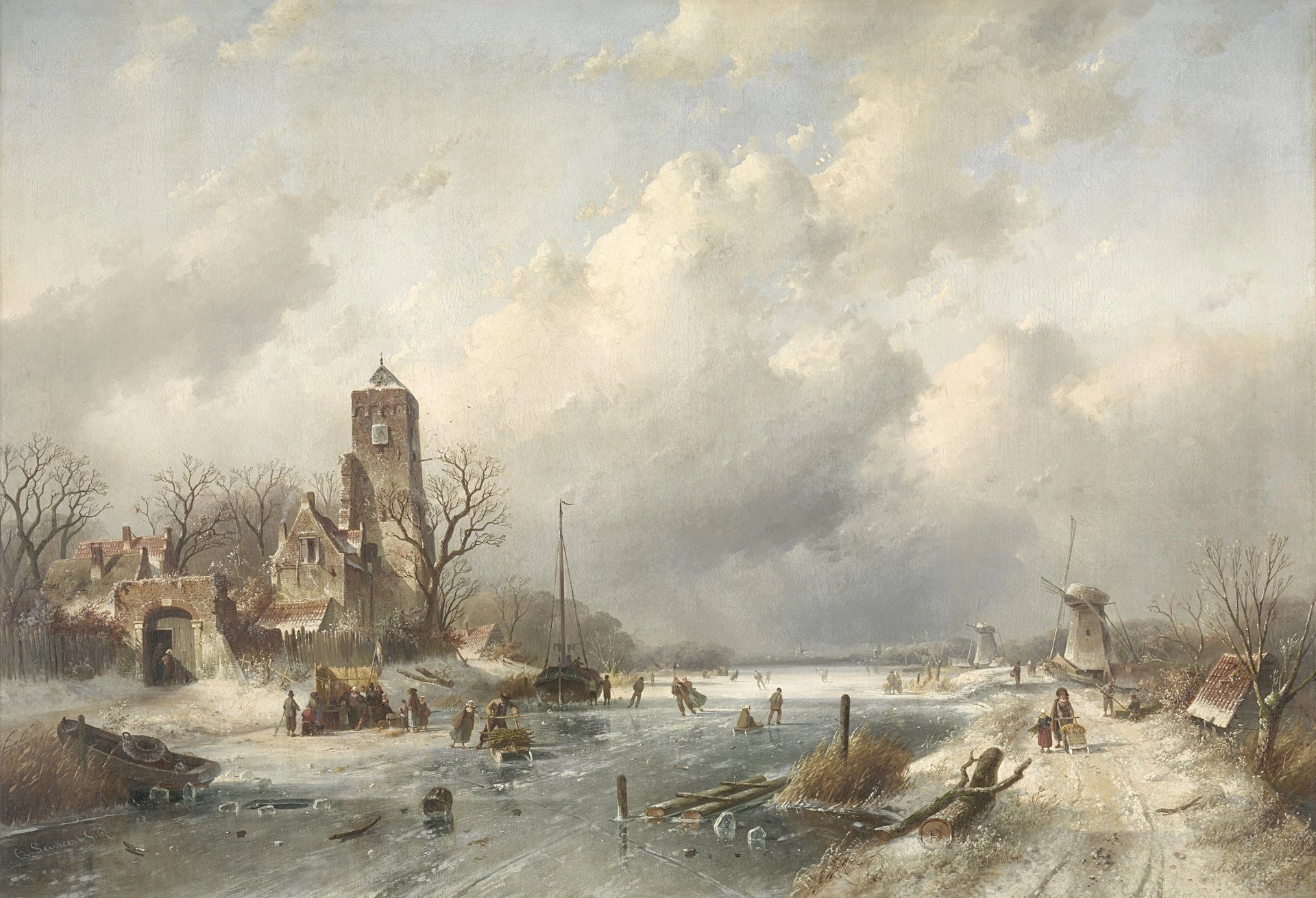 Vue d'hiver - Charles Leickert