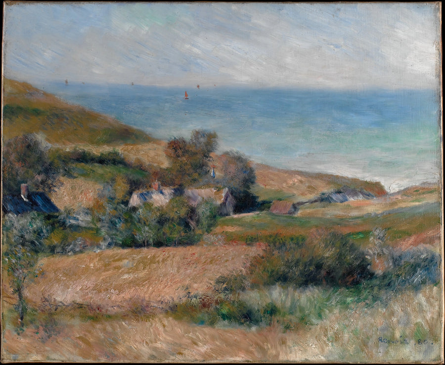Vue du littoral près de Wargemont en Normandie de Renoir, 1880, Metropolitan Museum 56.135.7 – reproduction peinture à l’huile sur toile