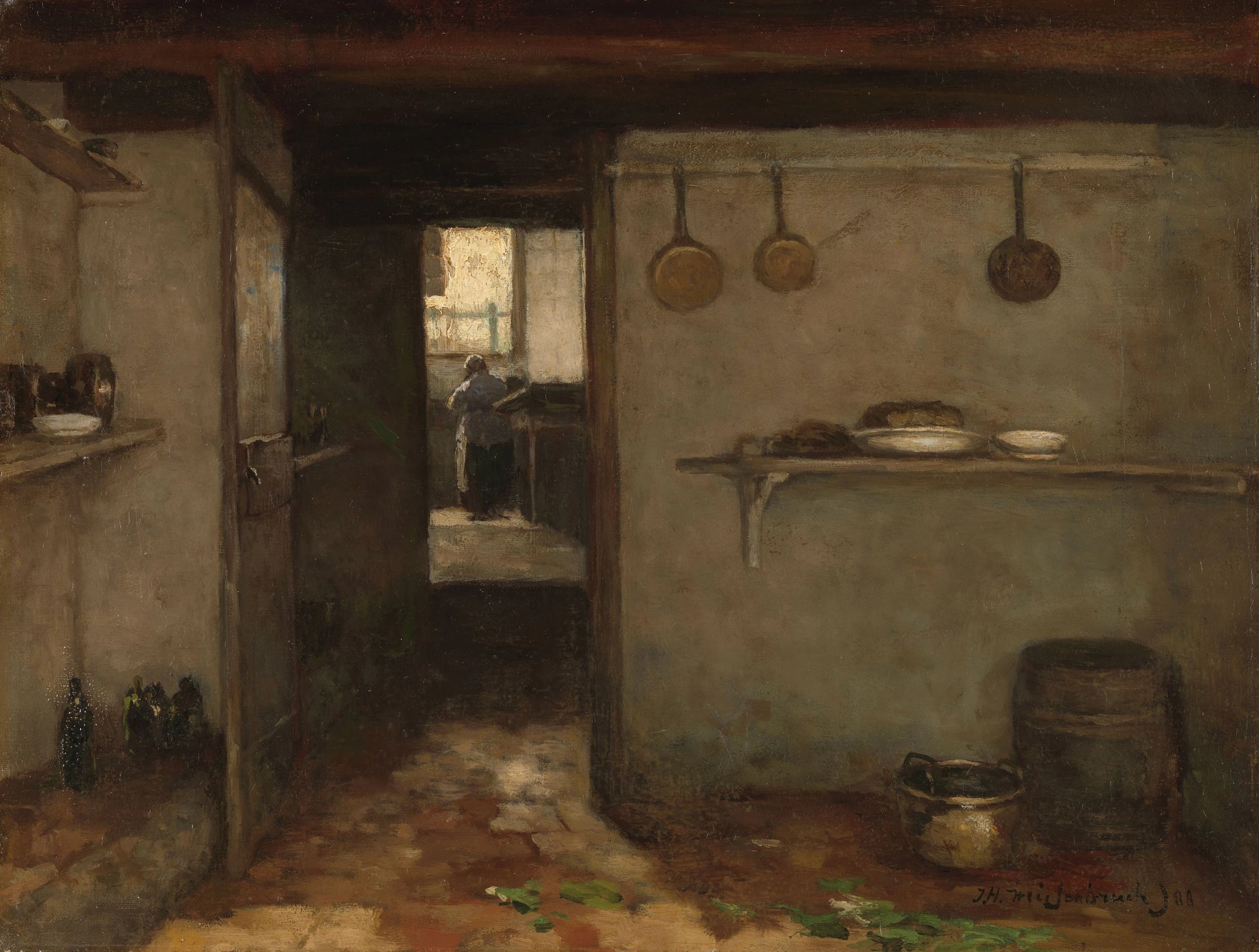 Vue du sous-sol de la maison de Weissenbruch à La Haye - Johan Hendrik Weissenbruch