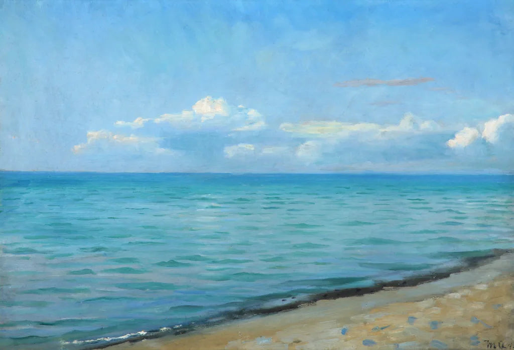 Vue sur la plage, Skagen. - Michael Peter Ancher image 1 reproduction de peinture à l’huile