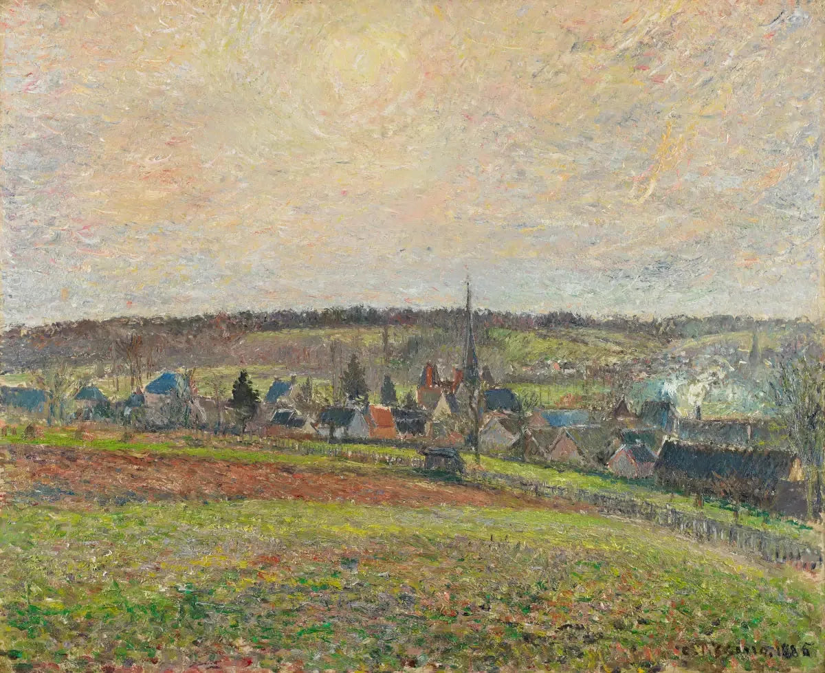 Vue sur le Village d'Éragny - Camille Pissarro image 1 reproduction réalisée par Alpha Reproduction