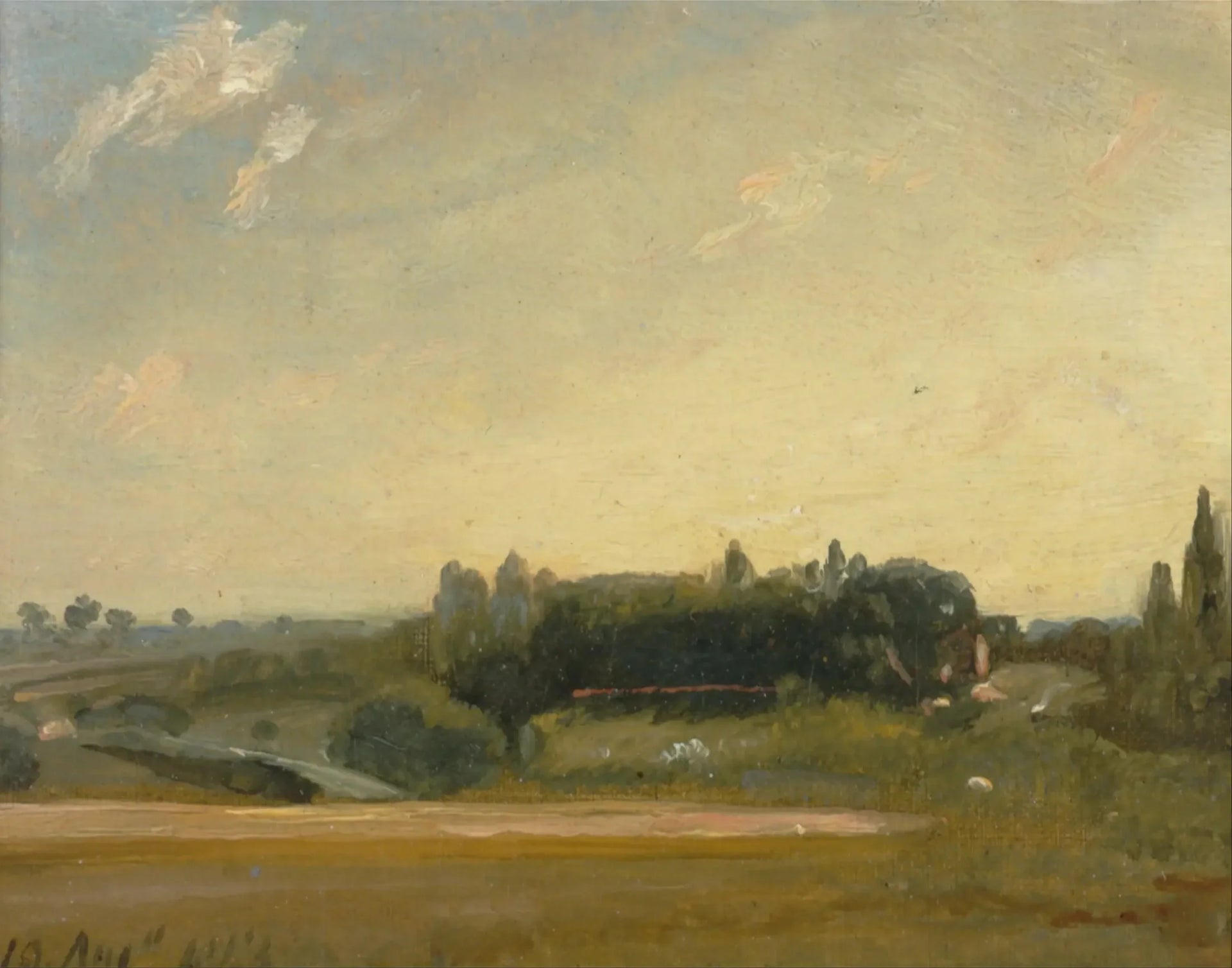 Vue vers le presbytère, East Bergholt - John Constable image 1 reproduction artisanale de tableau