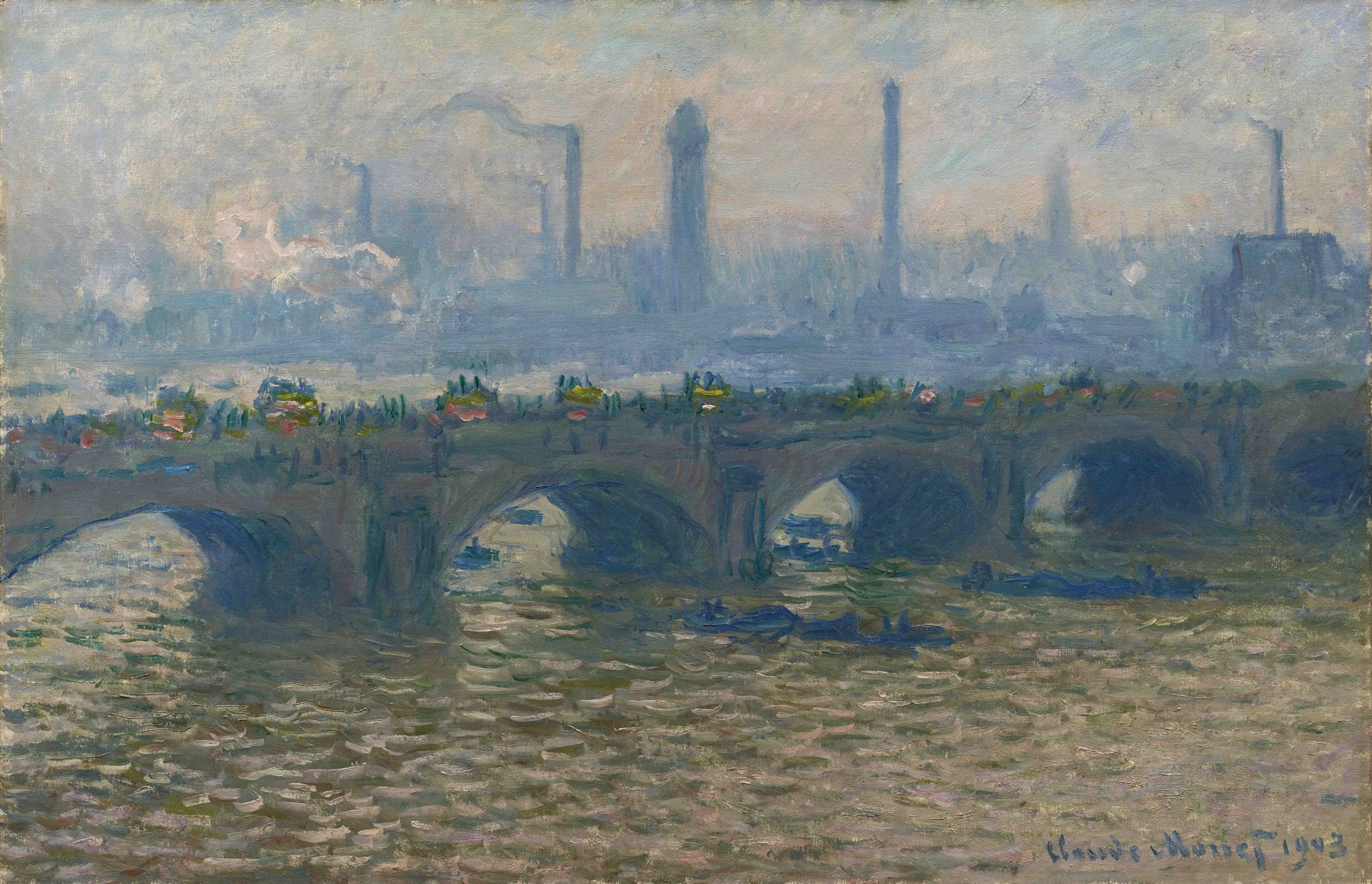 Waterloo Bridge, temps gris de Claude Monet, 1903 – Ordrupgaard 198 WH, W1561