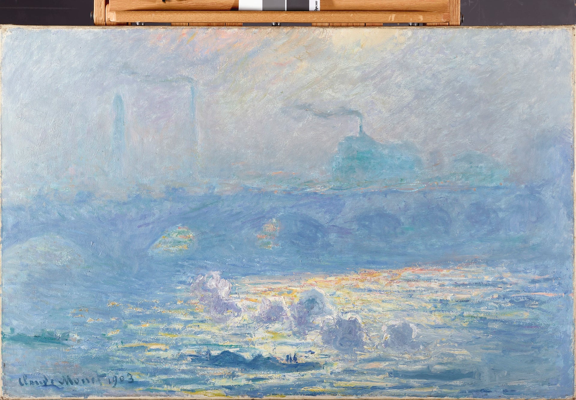 Waterloo Bridge, effet de soleil photographié par le Denver Art Museum avec les bords de la toile