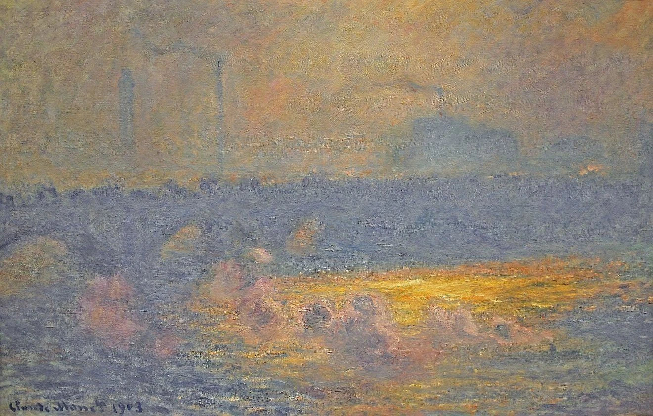 Waterloo Bridge, effet de soleil avec fumées de Claude Monet – Baltimore BMA 1976.38, W1566