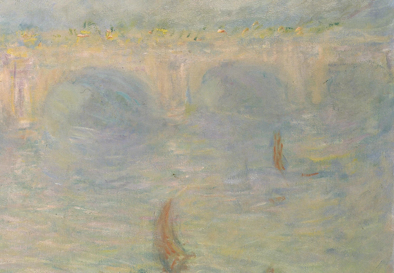 Détail des arches et des voiliers dans la lumière pastel de Waterloo Bridge W1593