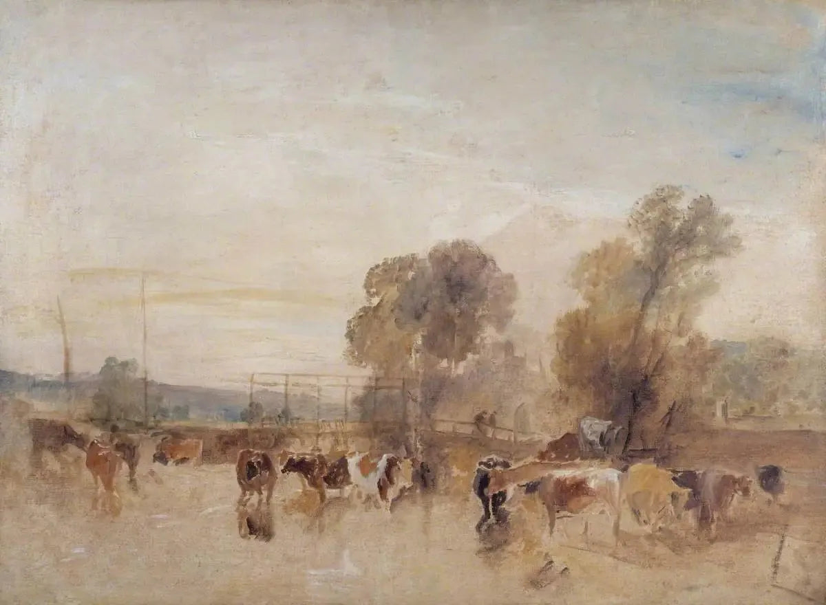 Weir and Cattle - J. M. W. Turner image 1 reproduction d’œuvre d’art à l’huile