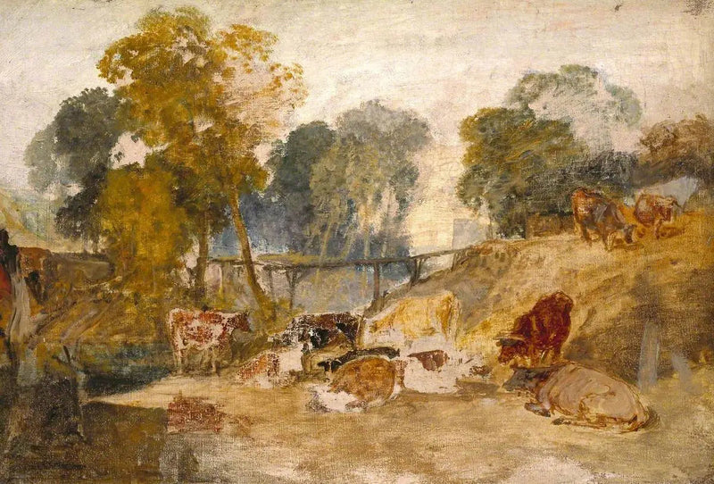 Виндзорский замок: Коровы в лесном пейзаже - Дж. М. В. Тёрнер